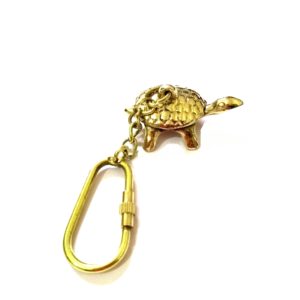 Solid Brass Tortoise Keychain